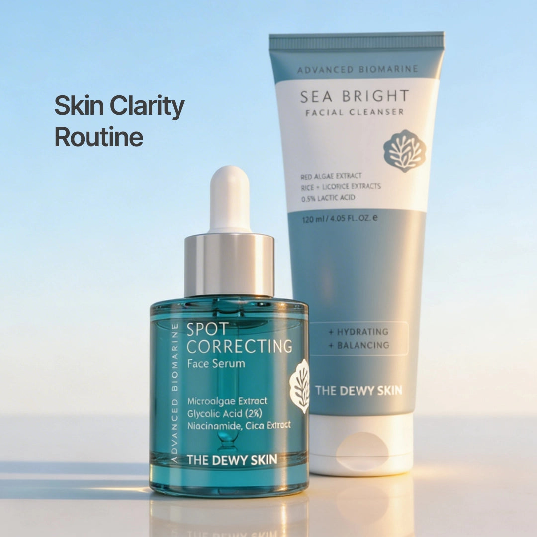 Skin Clarity Routine by The Dewy Skin — two-step cleanser and serum set for dark spots and uneven skin tone